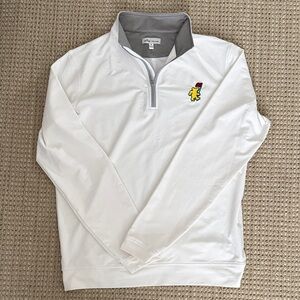 Peter Millar White Quarter-Zip Pullover with Grateful Dead masters logo (M)